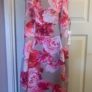 SIZE 10, CALVIN KLEIN, FLORAL A-LINE DRESS